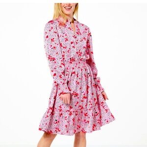 C Wonder by Christian Siriano Washed Satin Puff Sleeve Tiered Dress size M NWT